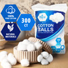 MED PRIDE Medical Cotton Balls, 100% Pure Cotton, Ultra Soft, 300 Count, for Ears, Face, Makeup Removal, Nail Polish, Lotions, Absorbent Multipurpose