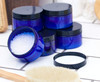 4 oz Cobalt Blue PET Plastic Low Profile Jar with Black Lids (12 pack) Refillable Empty Containers