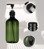 Sdoot Green Pump Bottle, 2 Pack Refillable Plastic Soap Dispenser for Shampoo, Conditioner, Lotion, Body Wash - 17oz