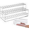 Cabilock 48-Slots Pen Display Stand, 2 Tier Clear Acrylic Colored Pencil Organizer, Display Stand Holder for Eyebrow Makeup Brush, Rack Organizer for