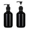 Yebeauty Empty Pump Bottle 10oz, 2 PCS Shampoo Bottles Dispenser with Pump Refillable Containers, 300ml Clear Blue