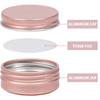 0.5 oz Screw Top Aluminum Tin Jar with Screw Lid and Blank Labels (Rose Gold - Pack of 32)