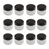 12PCS 15 Gram 15ml 0.5oz Refillable Black Plastic Screw Cap Lid with Clear Base Empty Plastic Container Jars for Nail Powder Bottles Eye Shadow Conta