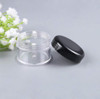 12PCS 15 Gram 15ml 0.5oz Refillable Black Plastic Screw Cap Lid with Clear Base Empty Plastic Container Jars for Nail Powder Bottles Eye Shadow Conta