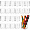 AojSup 20 Pcs Acrylic Pencil Holder Clear Makeup Brush Holder Pen for Desk Pencil Cup Acrylic Desk Accessories Desktop Stationery Organizer for Offic