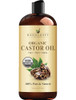 Handcraft Blends Organic Castor Oil 16 Fl Oz | 100% Pure and Natural | Premium Grade Carrier Oil | Hair, Eyelashes and Eyebrows | Hair and Body | Exp
