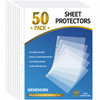 WEMEMORN 50 Pack Sheet Protectors, Clear Page Protectors 11-Hole Fit for 3 Ring Binder, Plastic Sleeves for Binders, Top Loading Paper Protector Lett