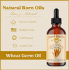 Natural Born Oils Wheat Germ Oil, 8oz, Organic, Cold-Pressed, Unrefined, Vitamin E Powerhouse, Ideal for Moisturizing Skin, Strengthening Hair