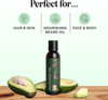 Avocado Oil For Hair and Skin - 100% Pure Avocado Oil for Skin and Nail Care plus Dry Hair Treatment and Facial Oil Moisturizer - Natural Hair Oil an