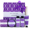 Spa Luxetique Lavender Spa Set, Bath Set for Women Gift, Relaxing Home Spa Kits Includes Body Lotion, Shower Gel, Bubble Bath, Hand Cream, Birthday G