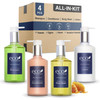 Eco Botanics Hotel Amenities Set | 10.14oz Pump Bottles | Shampoo, Conditioner, Hand & Body Wash, and Lotion | Set of 4