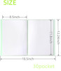 Bepisof 30Pocket Durable Binder, Plastic Sleeves Pocket Portfolio Folder Clear Sheet Protectors, Heavy Duty Presentation Book for Artwork/Document Or
