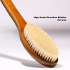 ICANdOIT-17.71Inch Natural Boar Bristles Anti-Slip Curved Long Handle Bath Brush,Bent Handle Shower Scrubber for Exfoliating,Shower Back Brush
