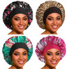 Satin Bonnet Silk Bonnet Hair Bonnet for Sleeping- 4 Pack Sleep Bonnets for Women with Wide Elastic Band for Curly Hair Braids