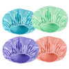 AmazerBath Shower Cap, 4 PCS Shower Caps for Women Reusable Waterproof, Double Layers Hair Cap for Shower, Elastic and Flexi Bath Caps, Environmental