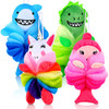 Tatuo 4 Pcs Animal Bath Loofahs Kids Body Loofah Cartoon Shower Cute Bath Sponge Pouf Body Scrubbers Mesh Sponge for Children Shower Baby Washing Exf