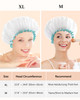 mikimini White Shower Caps for Women Long Hair,2 Pack,Large Size,Reusable,Waterproof Washable Hair Caps for Women and Girls, Super Cute and Extra Lar