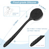 Manmihealth Silicone Back Scrubber for Shower(Thick Bristles), Body Scrubber with 15'' Long Handle, Light & Easy-to-Hold Shower Brush for Skin Exfoli