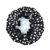 allydrew Reusable Women's Waterproof Shower Caps for Long Hair, Black and White Dots