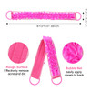 3 PACK Double-Sided Lace Cloth Back Loofah Scrubber Bath Scrub Shower Sponge Long Exfoliating Back Scrubber Scratcher Strap With Handle, Cream Skin W