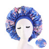Deepth 3 Pieces Extra Large Printed Sleep Cap Jumbo Cap Large Satin Bonnet with Comfort Elastic Band
