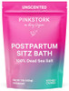 Pink Stork Postpartum Sitz Bath Soak: Dead Sea Salt for Perineal Care & Cleansing, Postpartum Recovery, Labor and Delivery Essentials, Women-Owned, U