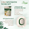Fivona 2-in-1 Sitz Bath Soak Kit Over The Toilet Seat with Epsom Salt Blend with Essential Oils for Hemorrhoids and Postpartum Care Ideal for Perinea