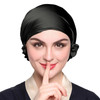 LilySilk Silk Bonnet for Sleeping Womens Sleep Cap 100% 19MM Mulberry Silk for Long Curly Hair Adjustable Stretchy Black