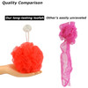 Star Brand Long Lasting Bath Sponge 6 Counts | 60g Heavy Bath Mesh Pouf with Suction Cup | Big Shower Sponge and Loofahs | Holding Up Bathing Exfolia
