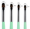 Beaute Galleria - 4pcs Acrylic UV Gel PolyGel Nail Art Brush Set (Size 6, 8, 10, 14), Nail Tips Builder Painting Pen Clean-Up Brush, Wooden Handle wi