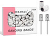 Rolybag Sanding Bands for Nail Drill, 240 Grit Sanding Band Include 100 Fine Grit Sanding Bands and 2 Pcs Mandrel Bit for 3/32" Nail Drill Machine, Z