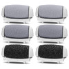 PRITECH Callus Removers 6 Pack Replacement Rollers Heads for Electric Feet File Pedicure Tools, 2 Extra Coarse, 2 Regular Coarse, 2 Fine Coarse Refil