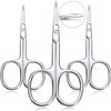 3 Pieces Cuticle Curved Scissors Manicure Scissors Stainless Steel Facial Hair Grooming Shears Multi-purpose Curved Shears Craft for Nail, Eyebrow, E
