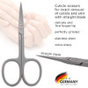 3 Swords Germany - brand quality STAINLESS STEEL INOX STRAIGHT CUTICLE SCISSORS (1 PIECE) with case for manicure pedicure - nail care by 3 Swords - M