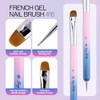Ivy-L Premium 2 Way French Gel Acrylic Nail Art Kolinsky Brush With Dotting Tool for Professional Manicure Cuticle Clean Up Nail Art Design, Pink Blu