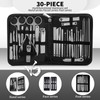 Manicure Set Professional Set Nail Clippers Pedicure Kit-30 Pieces Stainless Steel Manicure Kit, Grooming Kit Nail Care Tools with Luxurious Travel C