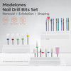 Modelones 24 Pcs Nail Drill Bit Set, 3/32 Ceramic Diamond Carbide Nail Drill Bits, Acrylic Gel Nail Bit Kit, Cuticle Remover Bits for Acrylic Gel Di