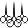 Mudder 3 Pack Small Nose Scissors Facial Hair Trimming Mini Beauty Stainless Steel Grooming Pointed Scissor for Grooming Eyebrows, Nose, Mustache, Be