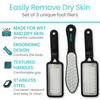 Vive Foot File (3 Pack) - Feet Scraper for Dead Skin - Heel Grater, Callus Remover Scrubber Tool, Rasp for Cracked Heels - Stainless Steel Pedicure F