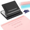 10-Hole Binding Machine Spiral Coil Binder, Spiral Binding Machine with 16 Multi-Color Binder Rings, 30 Holes on A4, 20 Holes on A5, 26 Holes on B5,
