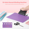 10-Hole Binding Machine Spiral Coil Binder, Spiral Binding Machine with 16 Multi-Color Binder Rings, 30 Holes on A4, 20 Holes on A5, 26 Holes on B5,