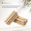 Hydréa London Extra Tough FSC® Certified Beechwood Wooden Nail Brush With Firm Cactus Bristles Twin Pack
