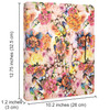Padfolio Ring Binder with Color File Folders, Flower Painting PU Leather Organizer Portfolio with 3-Ring Binder and Clipboard (Pink)