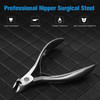 FERYES Toenail Clippers for Ingrown,Thick Toenails, 4R13 Stainless Steel Large Handle Fingernail Clipper,Nail Clipper - Silver