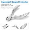 FERYES Toenail Clippers for Ingrown,Thick Toenails, 4R13 Stainless Steel Large Handle Fingernail Clipper,Nail Clipper - Silver