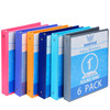 1 Inch 3 Ring Binders,SEEKIND View Binders,Holds Up to 8.5" 11" Paper,Customizable Clear Cover,for Home,Office, and School Supply,6 Pack