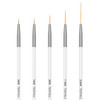 TEOYALL Fine Liner Brush, Nail Art Striping Brushes 5/7/9/11/20mm Thin Line Nail Brush Detail Drawing Brush Gel Nail Polish Brush