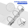 3 Ring Binder 2 Inch, 4 Pack Round Ring PVC-Free Clear View Binder(Fit 10.5x11 Inches) with 100 Pcs Sticky Note for School or Office Supplies