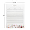 Jot & Mark Recipe Card Paper Full Page 8.5x11 with Crystal Clear Page Protectors for 3 Ring Binder, 30 Count (Midnight Floral)