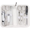 3 Swords Germany - brand quality 8 piece manicure pedicure grooming kit set synthetic leather case white - Made in Germany